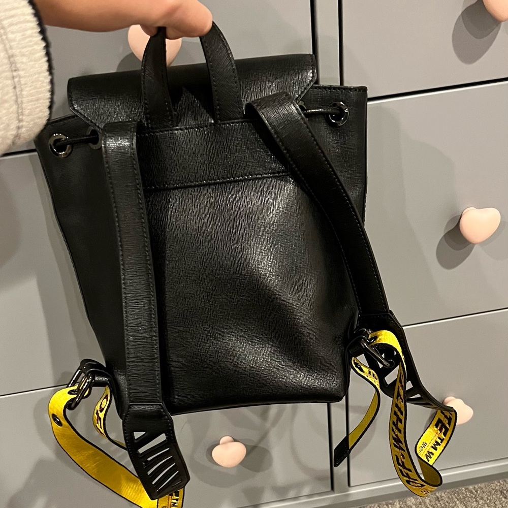 Off-White Black Leather Backpack - image 2